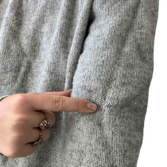 Vintage Northern Isles Mens Shetland Wool Blend Gray Crew Neck Sweater L - Picture 10 of 10